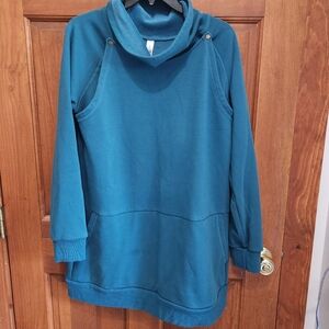 Latched Mama Harbor Snap Nursing Pullover, Peacock, Size XL